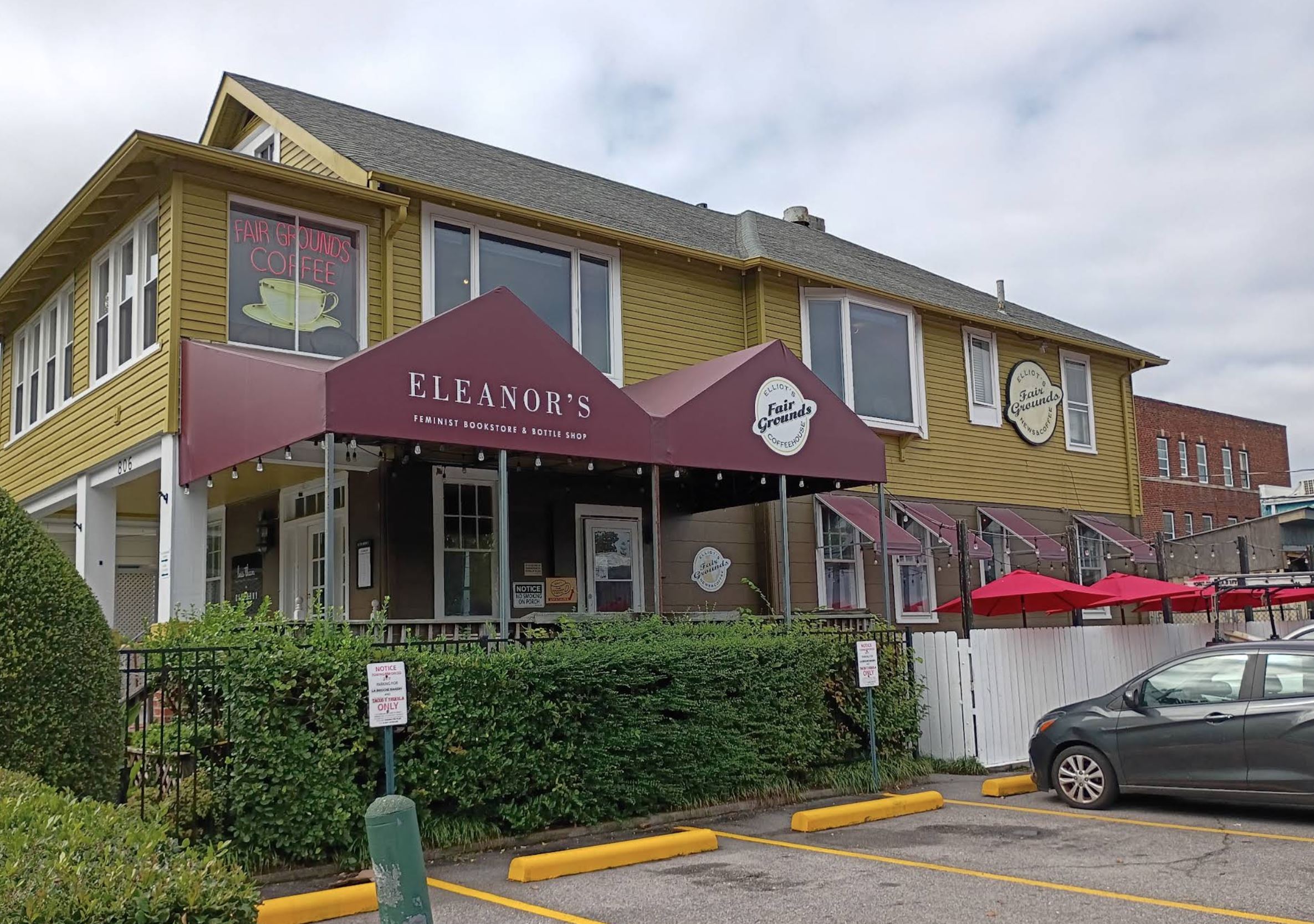 Fair Grounds Coffee Cafe building exterior on Baldwin Ave in Ghent, Norfolk VA